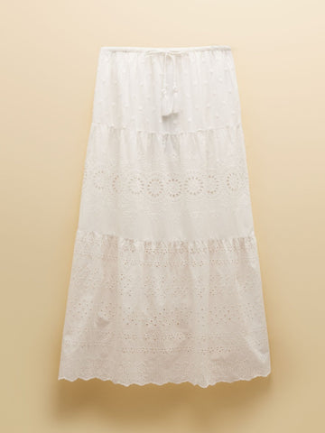 Young Ideas & Henmores - Broderie Skirt - White - 8