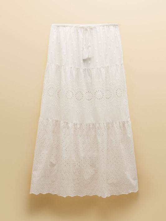 Young Ideas & Henmores - Broderie Skirt - White - 8