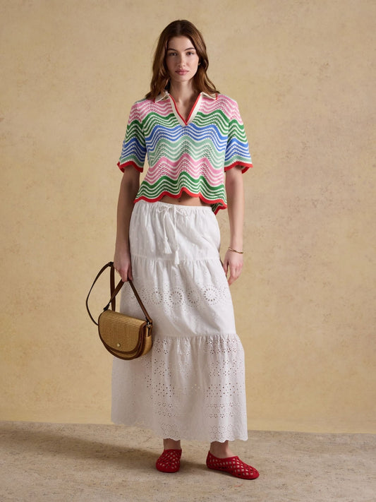 Young Ideas & Henmores - Broderie Skirt - White - 8