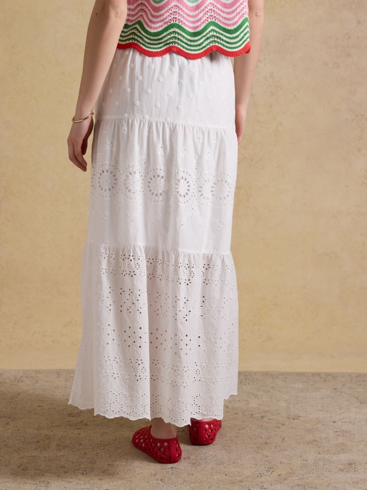 Young Ideas & Henmores - Broderie Skirt - White - 8
