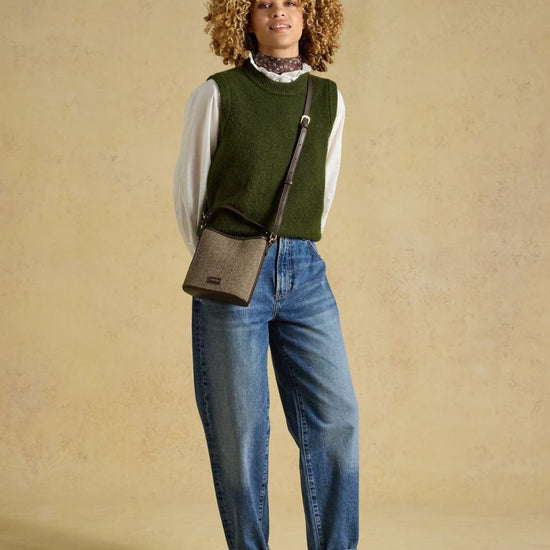 Young Ideas & Henmores -Bucket Bag -Neutral Herringbone -OS