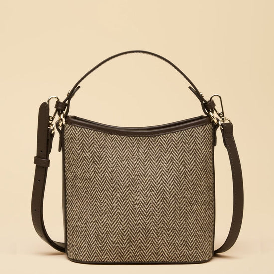 Young Ideas & Henmores -Bucket Bag -Neutral Herringbone -OS