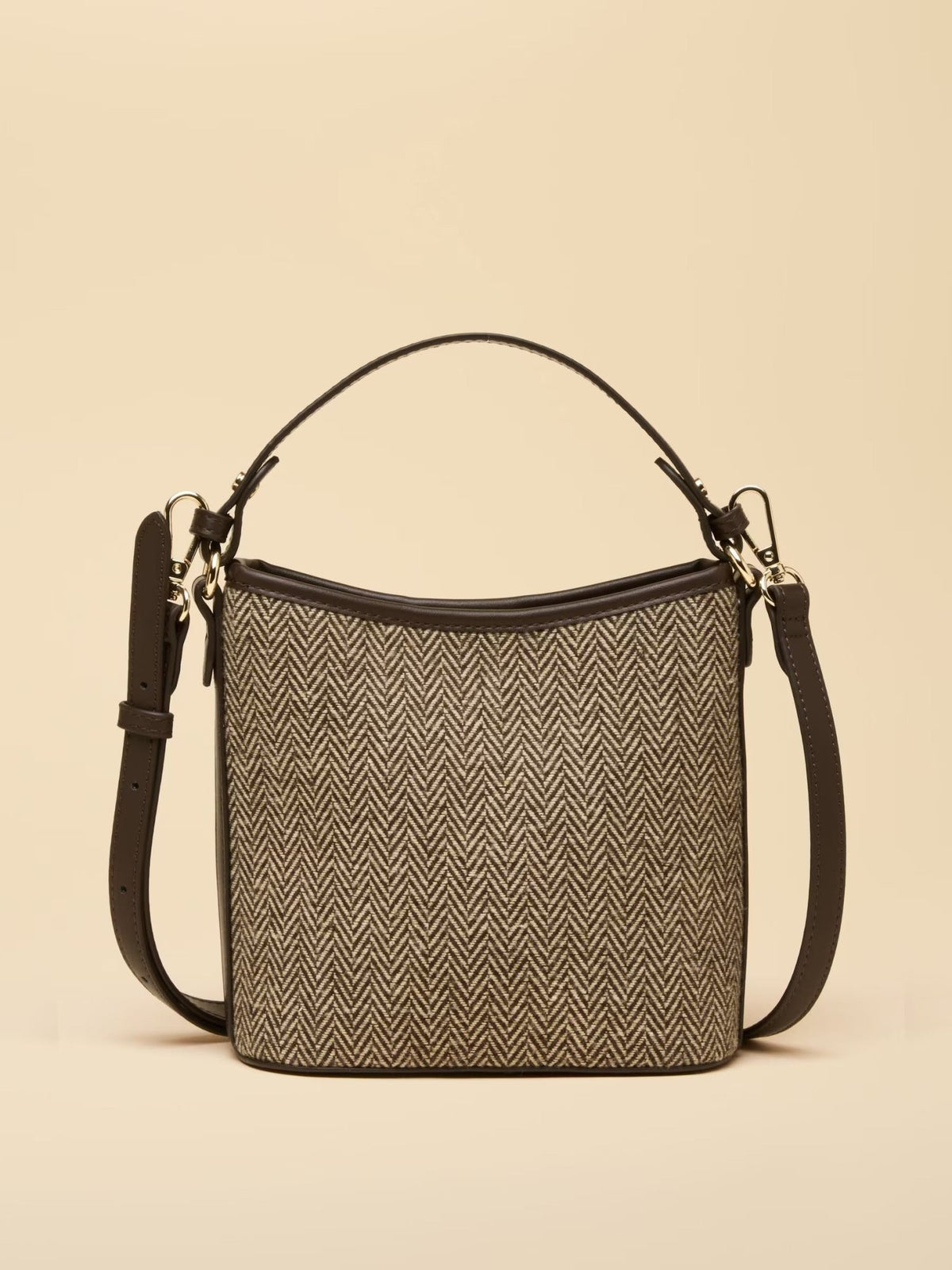 Young Ideas & Henmores -Bucket Bag -Neutral Herringbone -OS