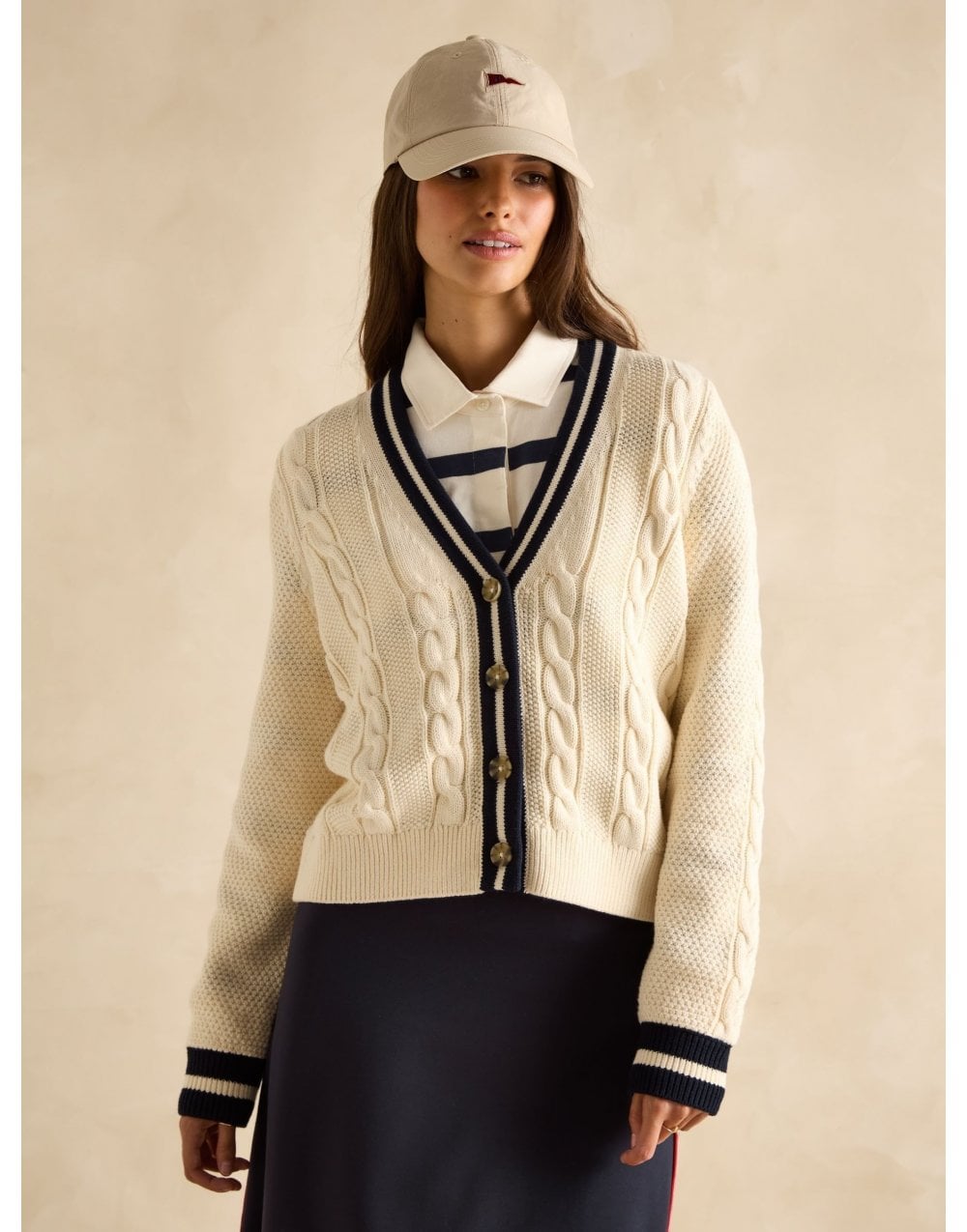 Young Ideas/Henmores - Centre Court Knitted Cardigan - ecru - S