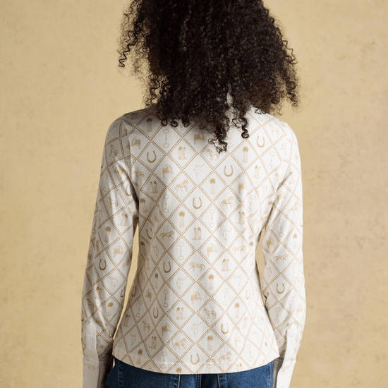 Young Ideas/Henmores - Charlotte Horse Icons Jersey Shirt - Cream/Camel - 8