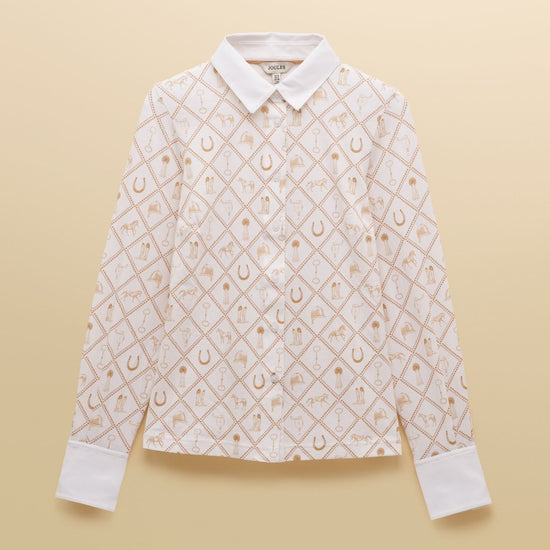 Young Ideas/Henmores - Charlotte Horse Icons Jersey Shirt - Cream/Camel - 8