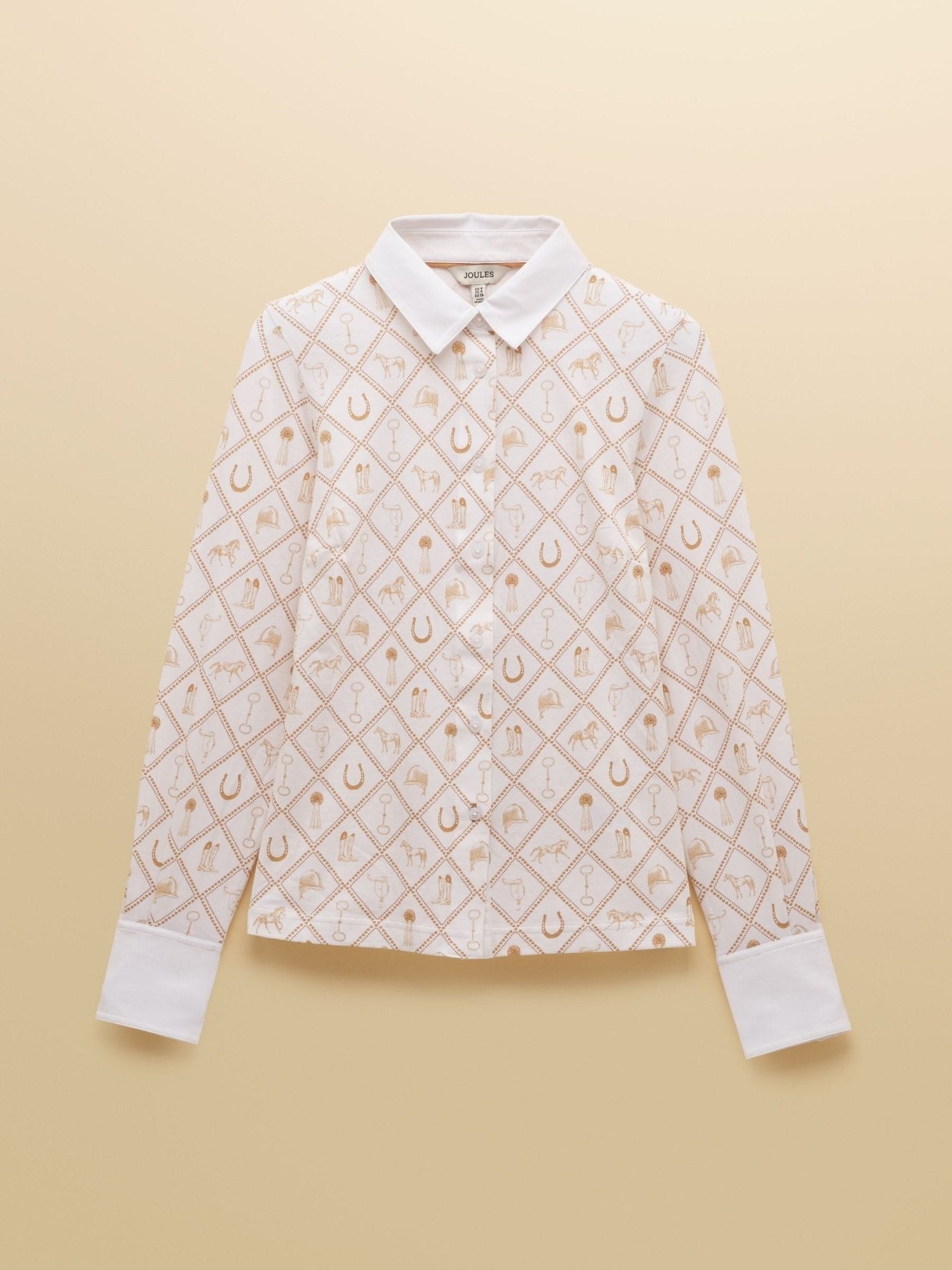 Young Ideas/Henmores - Charlotte Horse Icons Jersey Shirt - Cream/Camel - 8
