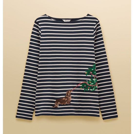 Young Ideas/Henmores - Christmas Harbour Jersey Top - Navy/Cream Jonty - 8