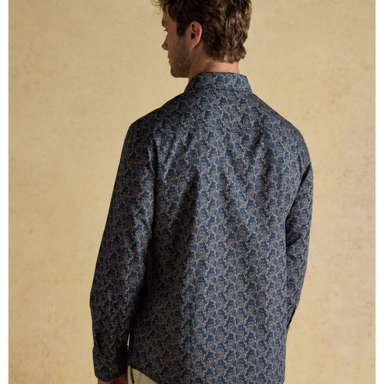 Young Ideas/Henmores - Classic Printed Navy Paisley Shirt - Navy - M