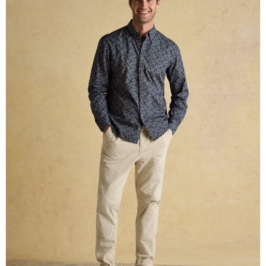 Young Ideas/Henmores - Classic Printed Navy Paisley Shirt - Navy - M