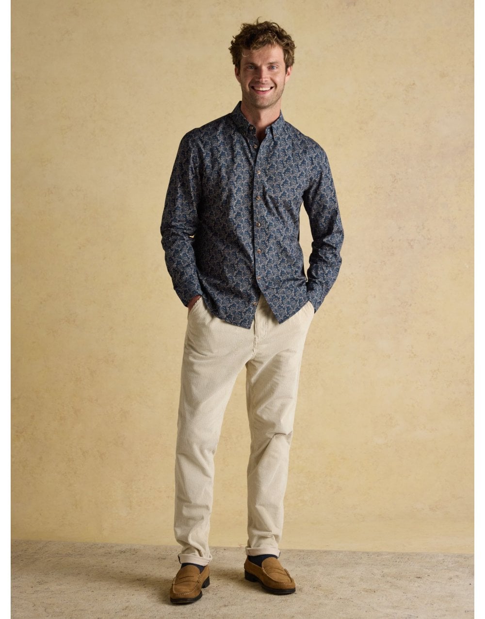 Young Ideas/Henmores - Classic Printed Navy Paisley Shirt - Navy - M