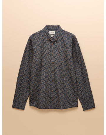 Young Ideas/Henmores - Classic Printed Navy Paisley Shirt - Navy - M