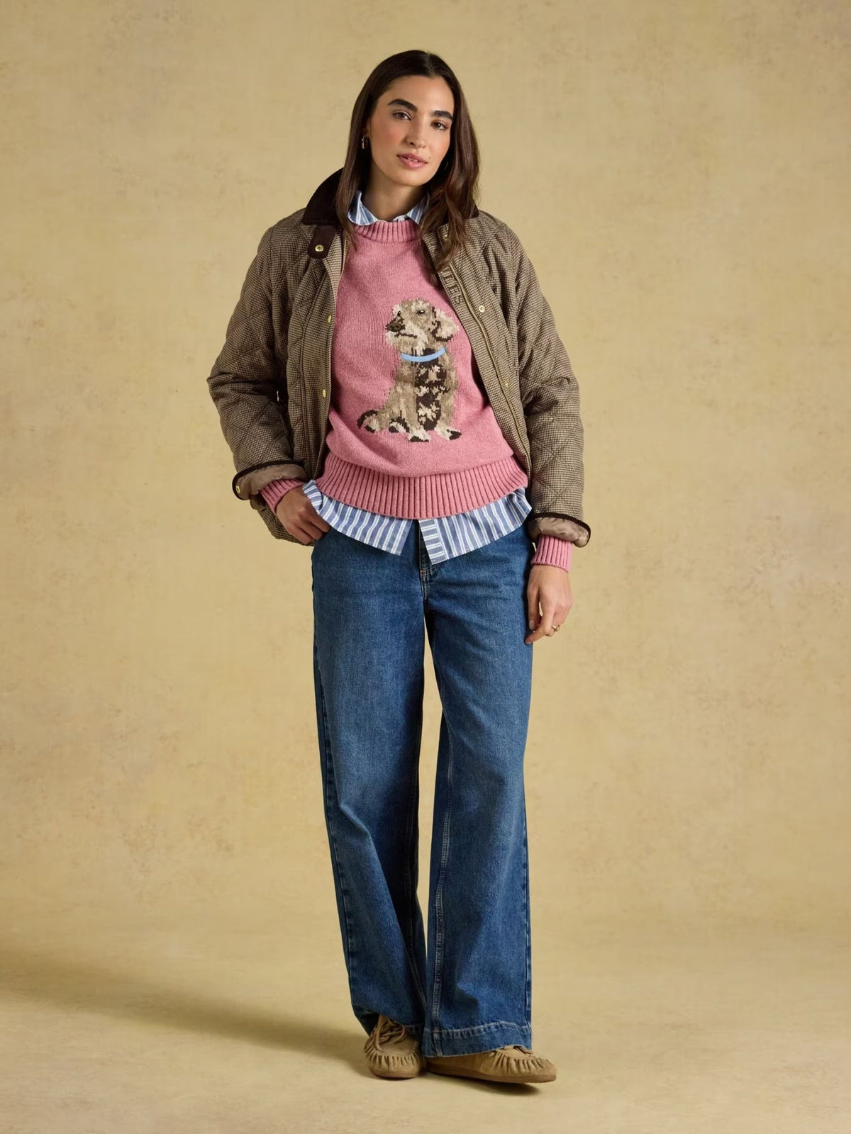 Young Ideas & Henmores -Dachshund Knit -Pink -L