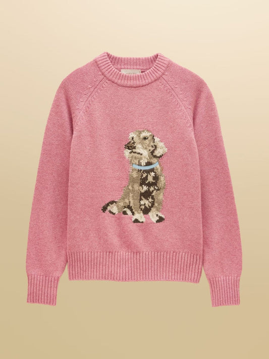 Young Ideas & Henmores -Dachshund Knit -Pink -L
