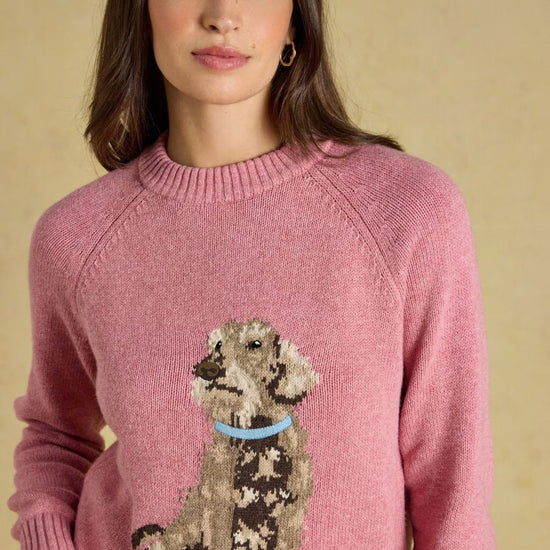 Young Ideas & Henmores -Dachshund Knit -Pink -L