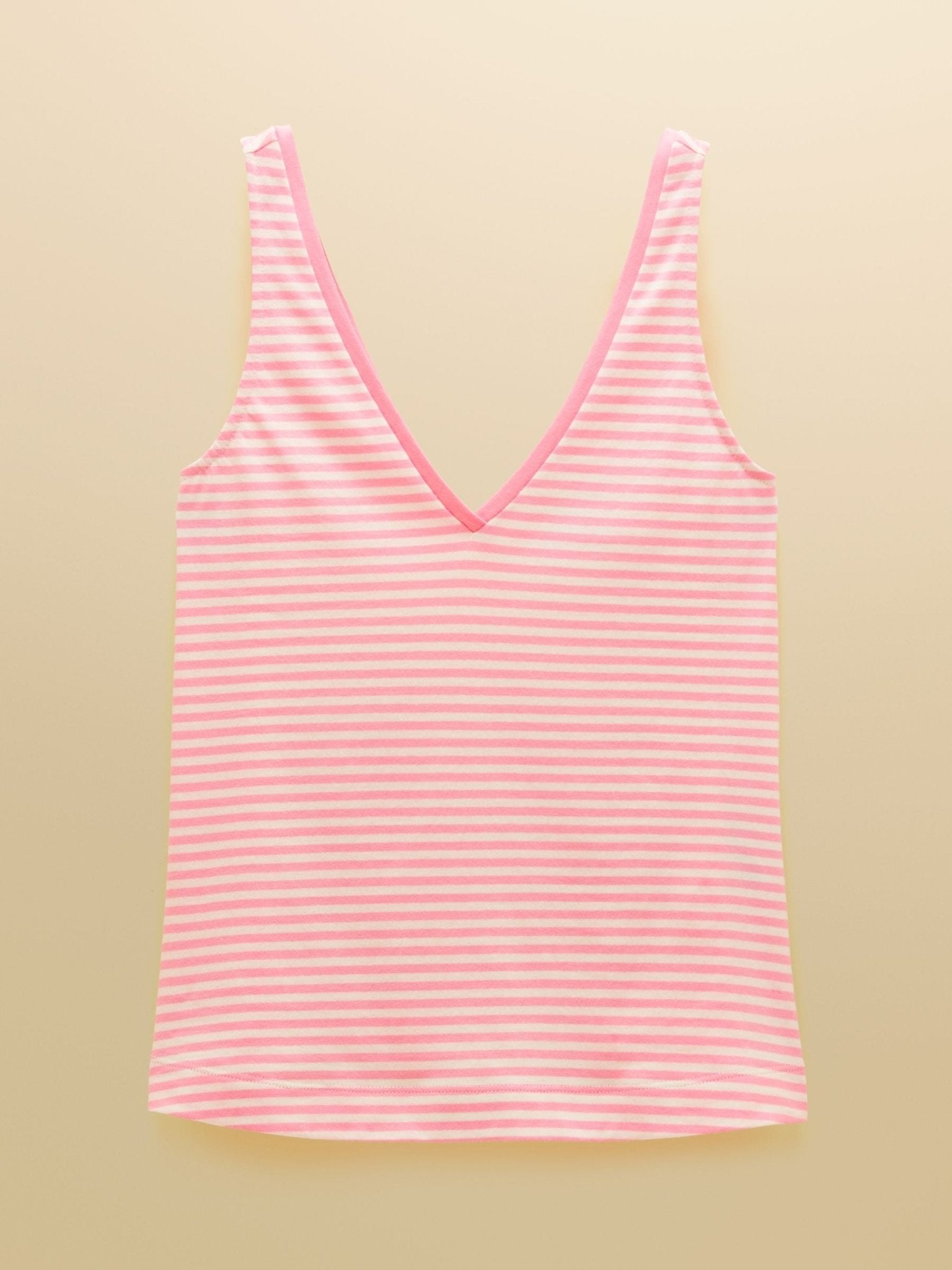 Young Ideas & Henmores - Delilah V Neck Jersey Tank Top - Pink Stripe - 8