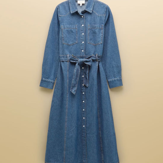 Young Ideas & Henmores -Denim Western Dress -Mid Wash -8