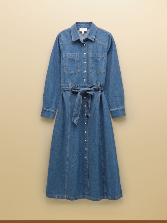 Young Ideas & Henmores -Denim Western Dress -Mid Wash -8