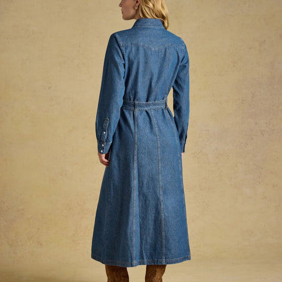 Young Ideas & Henmores -Denim Western Dress -Mid Wash -8