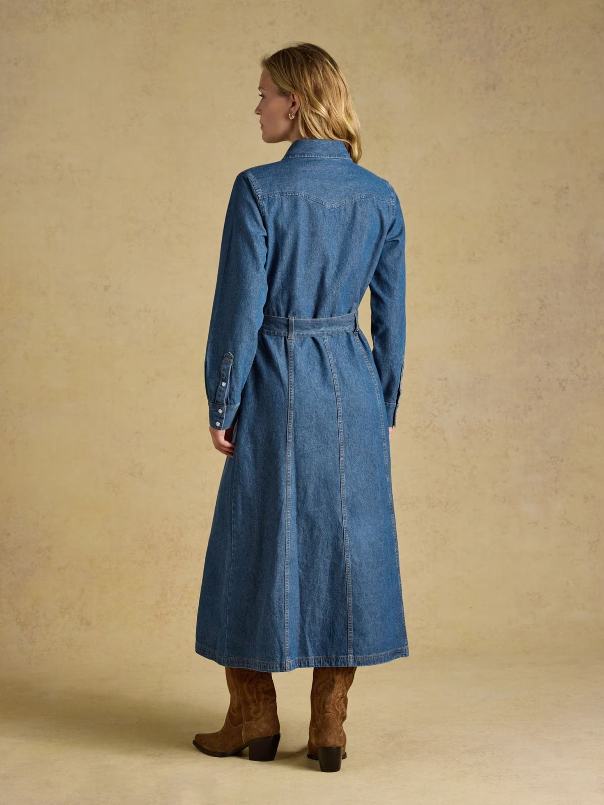 Young Ideas & Henmores -Denim Western Dress -Mid Wash -8