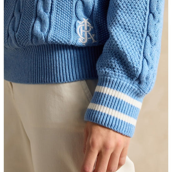 Young Ideas/Henmores - Dibly Knitted Cricket Jumper - Blue - S