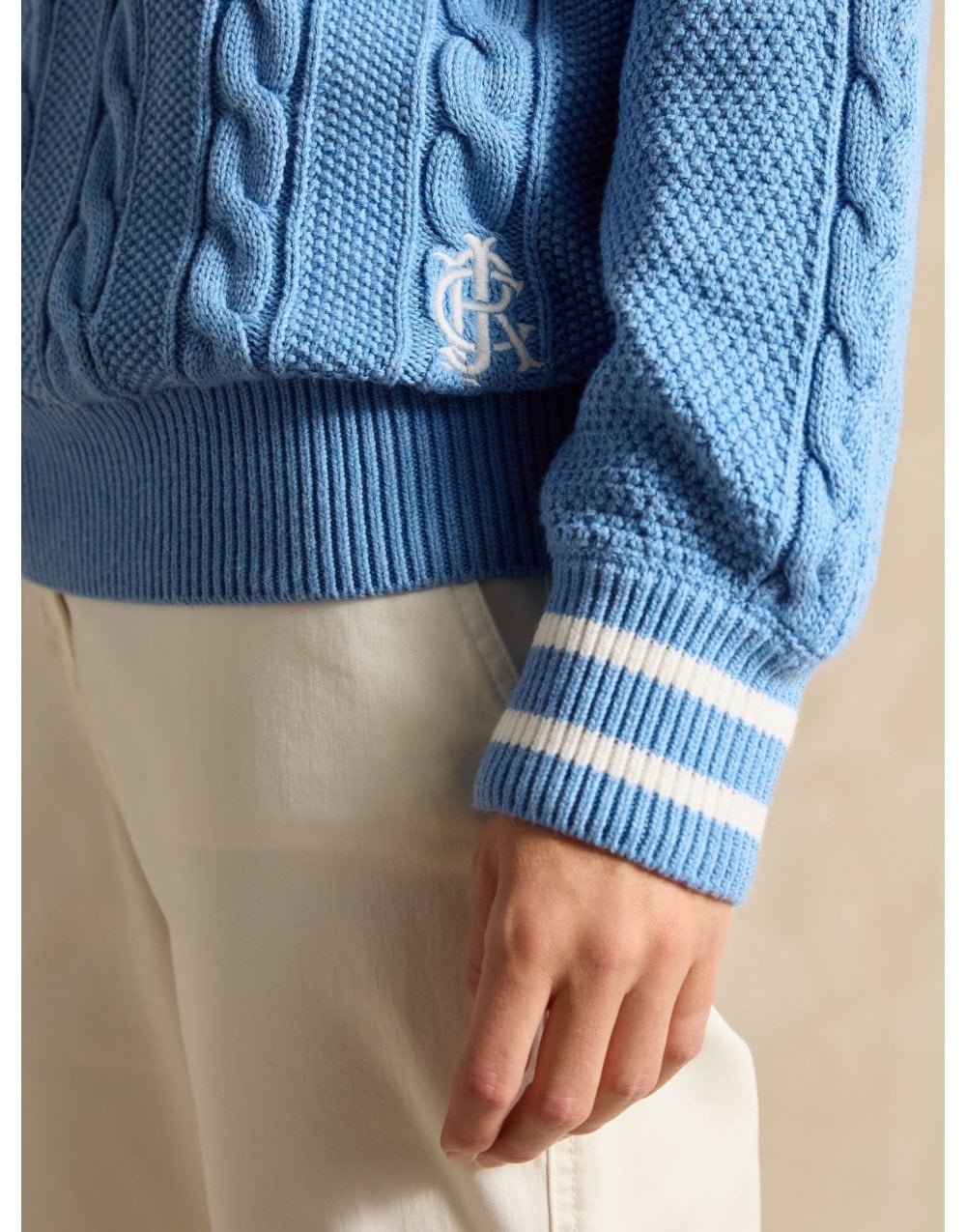 Young Ideas/Henmores - Dibly Knitted Cricket Jumper - Blue - S