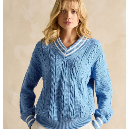 Young Ideas/Henmores - Dibly Knitted Cricket Jumper - Blue - S