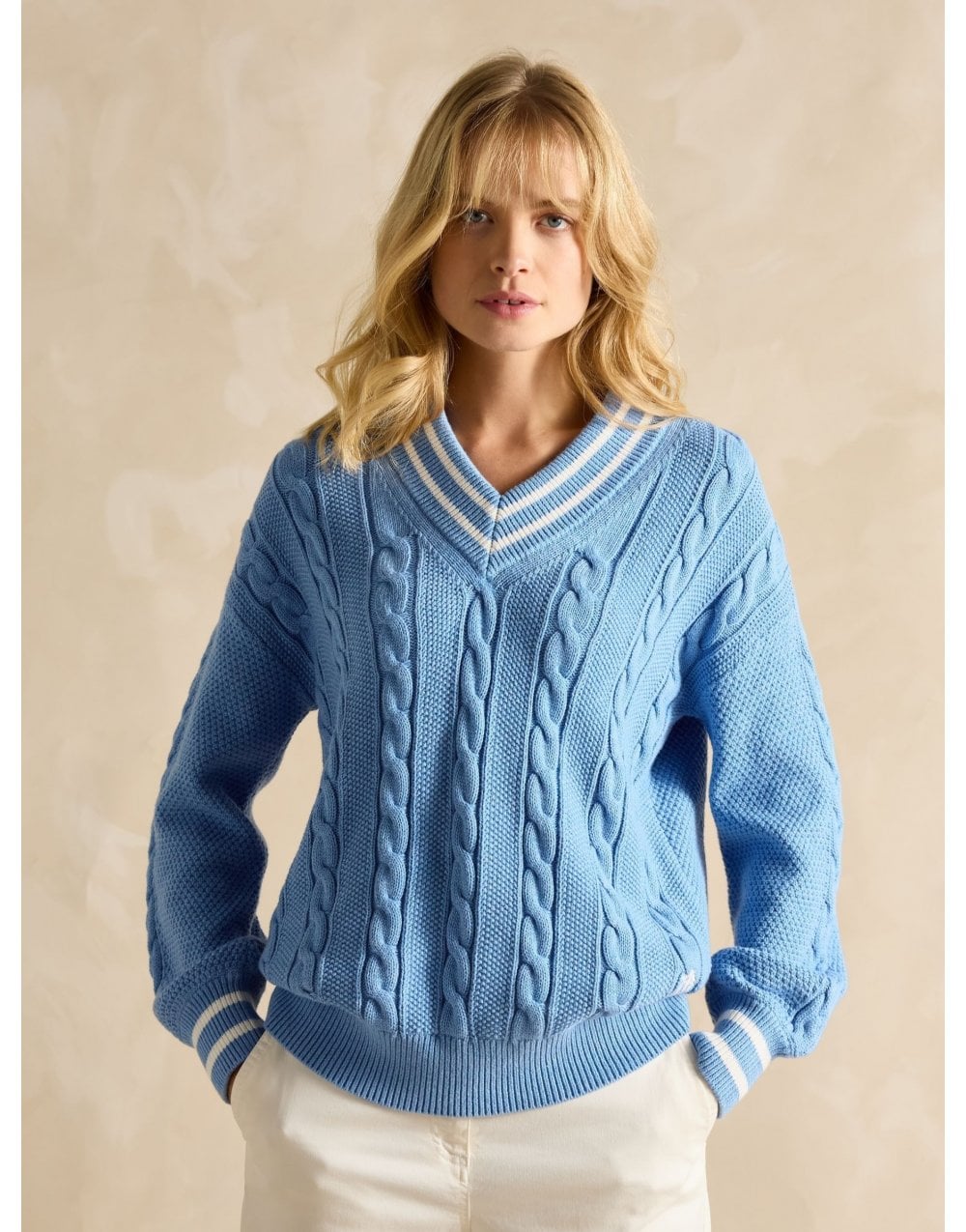 Young Ideas/Henmores - Dibly Knitted Cricket Jumper - Blue - S