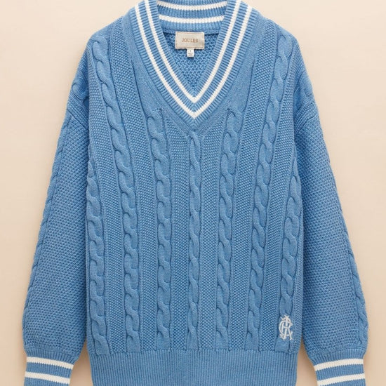 Young Ideas/Henmores - Dibly Knitted Cricket Jumper - Blue - S