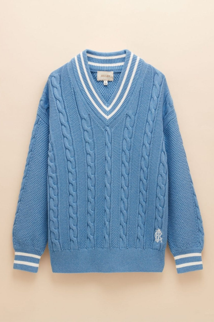 Young Ideas/Henmores - Dibly Knitted Cricket Jumper - Blue - S