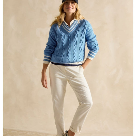 Young Ideas/Henmores - Dibly Knitted Cricket Jumper - Blue - S