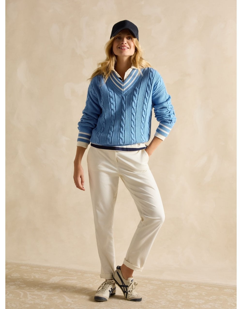 Young Ideas/Henmores - Dibly Knitted Cricket Jumper - Blue - S