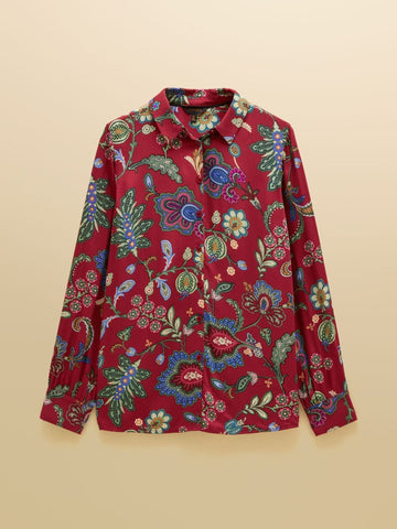 Young Ideas & Henmores -Elvina Paisley Shirt -Red Floral -8