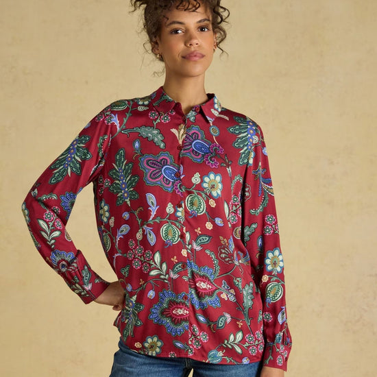 Young Ideas & Henmores -Elvina Paisley Shirt -Red Floral -8