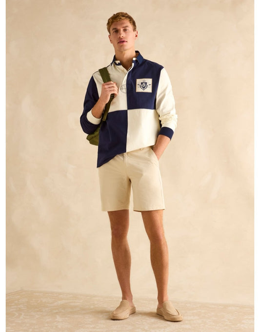 Young Ideas/Henmores - Embellished Rugby Polo - Navy/Ecru - M