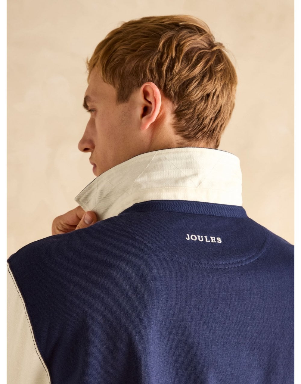 Young Ideas/Henmores - Embellished Rugby Polo - Navy/Ecru - M