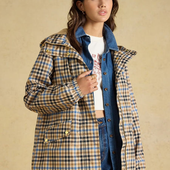 Young Ideas & Henmores -Everdry Waterproof Raincoat -Tan Check -8