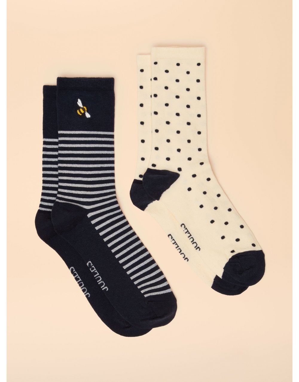 Young Ideas/Henmores - Everyday 2 Pack Socks - Blue/Ecru - OS