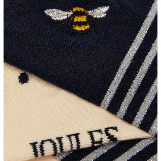 Young Ideas/Henmores - Everyday 2 Pack Socks - Blue/Ecru - OS