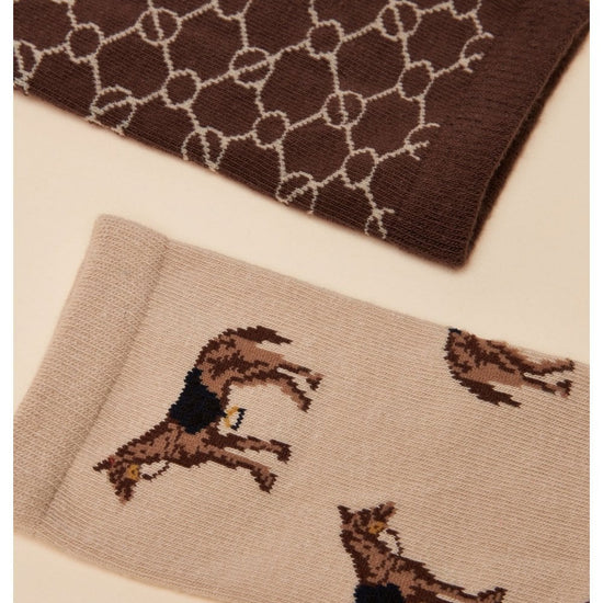 Young Ideas/Henmores - Everyday 2 Pack Socks - Blue/Ecru - OS