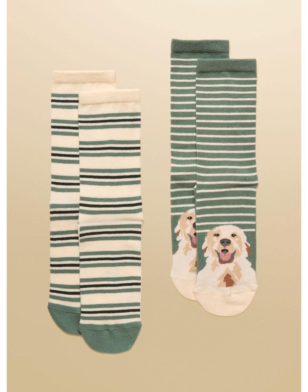 Young Ideas/Henmores - Everyday 2 Pack Socks - Blue/Ecru - OS