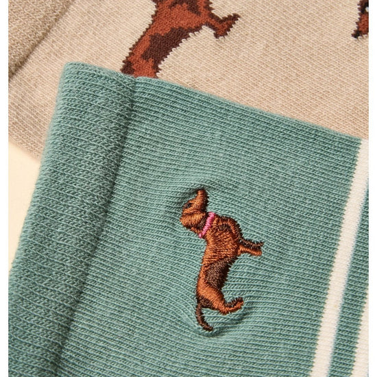 Young Ideas/Henmores - Everyday 2 Pack Socks - Blue/Ecru - OS