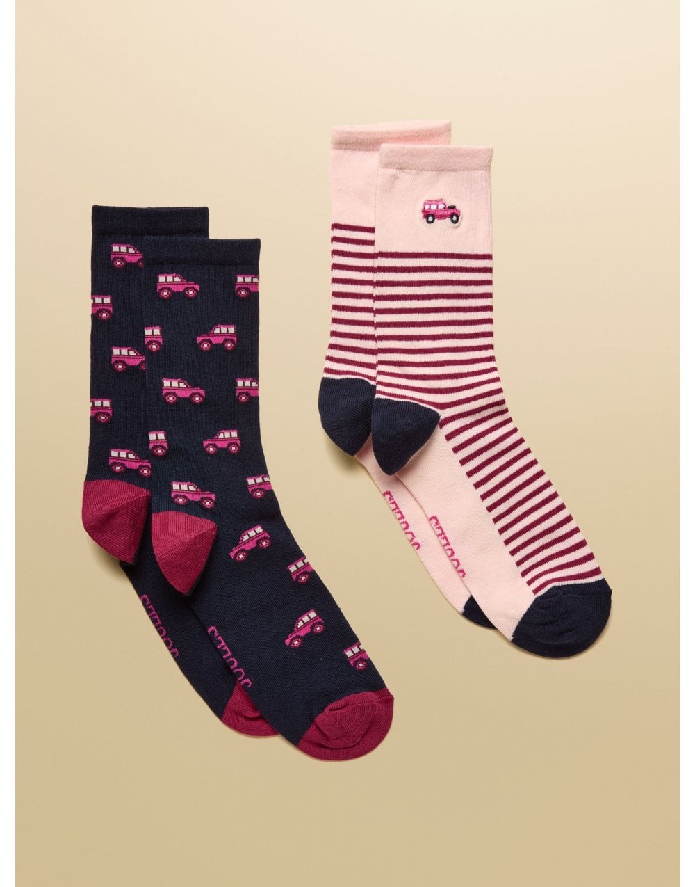 Young Ideas/Henmores - Everyday 2 Pack Socks - Blue/Ecru - OS