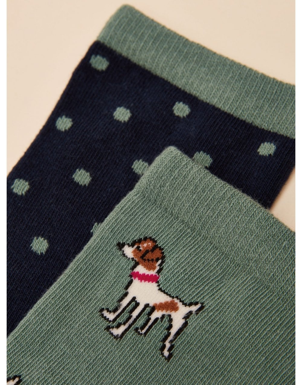 Young Ideas/Henmores - Everyday 2 Pack Socks - Blue/Ecru - OS