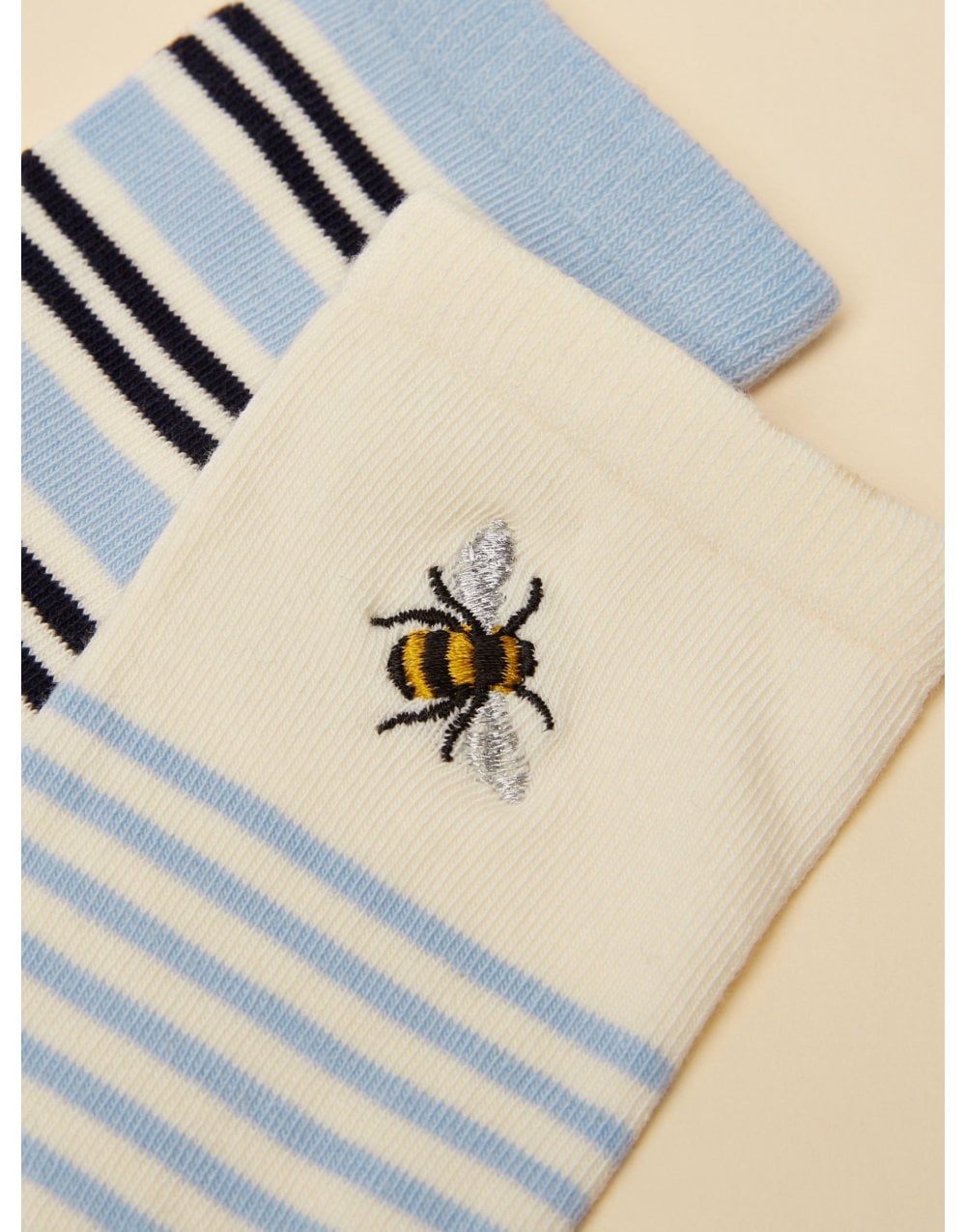 Young Ideas/Henmores - Everyday 2 Pack Socks - Blue/Ecru - OS