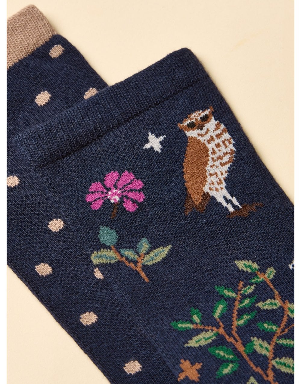 Young Ideas/Henmores - Everyday 2 Pack Socks - Blue/Ecru - OS