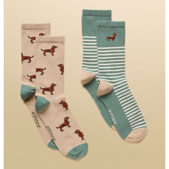 Young Ideas/Henmores - Everyday 2 Pack Socks - Blue/Ecru - OS