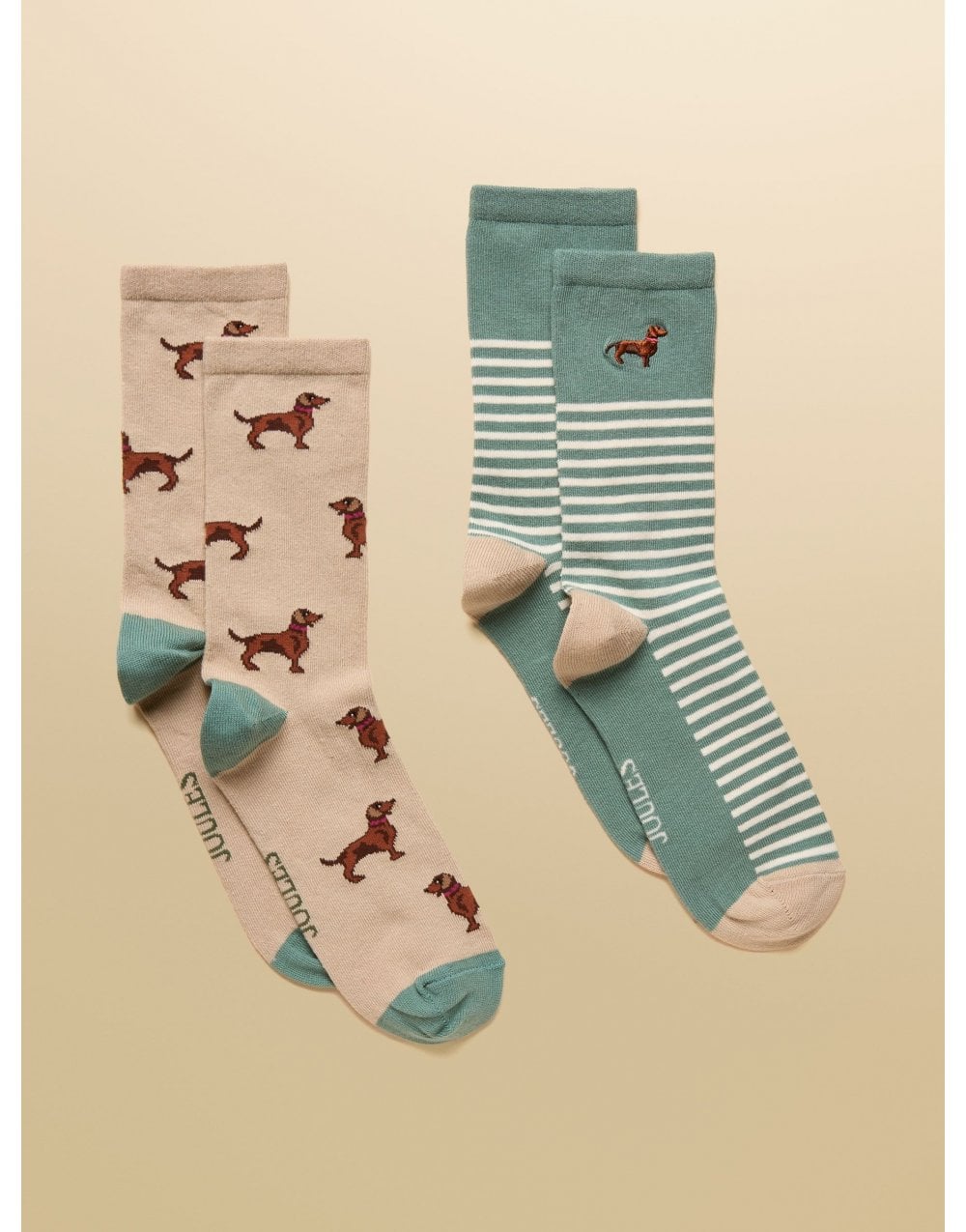 Young Ideas/Henmores - Everyday 2 Pack Socks - Blue/Ecru - OS