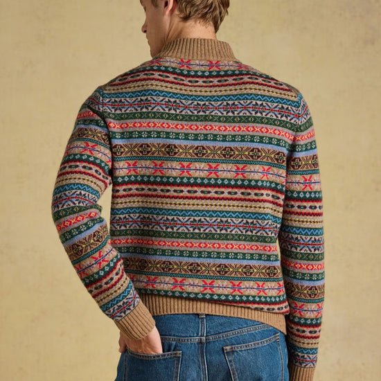 Young Ideas & Henmores -Fairisle 1/4 Zip Knit -Multi -M