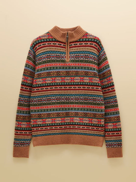 Young Ideas & Henmores -Fairisle 1/4 Zip Knit -Multi -M